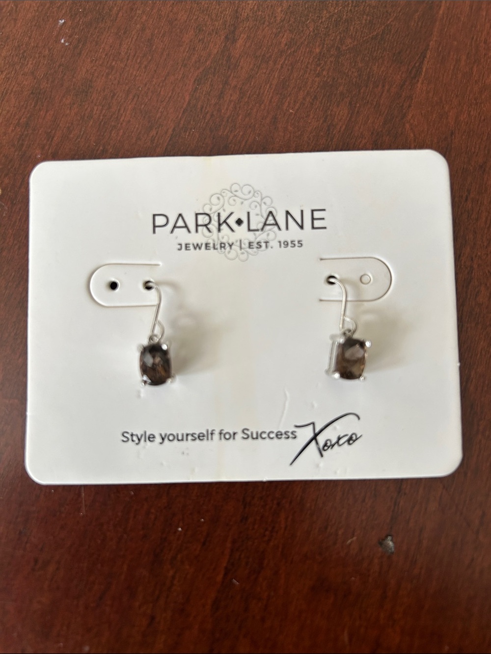 Park Lane Faceted Smoky Brown Dangle Earrings